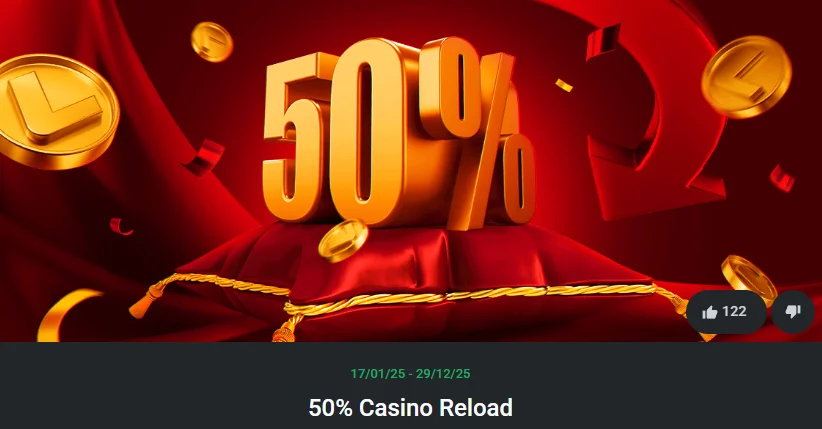 Leon Casino 50% Reload